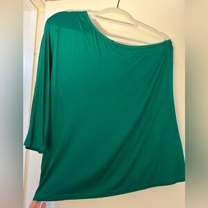 Kelly Green Trina Turk one shoulder Blouse